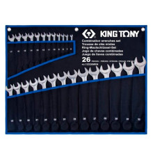 Набор комбинированных ключей KING TONY, 6-32 мм, чехол из теторона, 26 предметов 12D26MRN