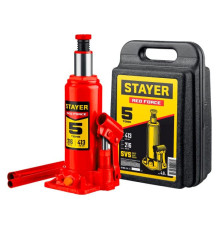 Бутылочный гидравлический домкрат Stayer RED FORCE 5т, 216-413 мм, в кейсе 43160-5-K_z01