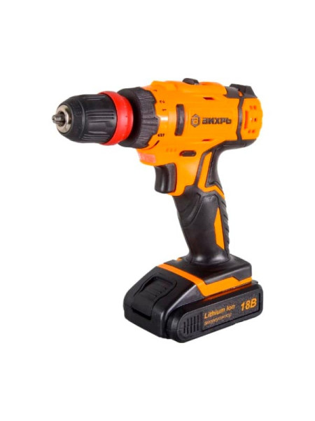 Аккумуляторная дрель-шуруповерт Вихрь ДА-18Л-2КC, 2.0 А/ч 72/14/34