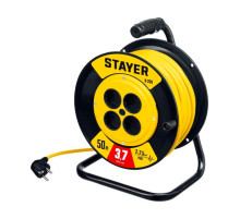 Силовой удлинитель на катушке Stayer S 225 ПВС 2x2.5 50м 3750Вт 55070-50