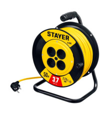 Силовой удлинитель на катушке Stayer S 225 ПВС 2x2.5 50м 3750Вт 55070-50