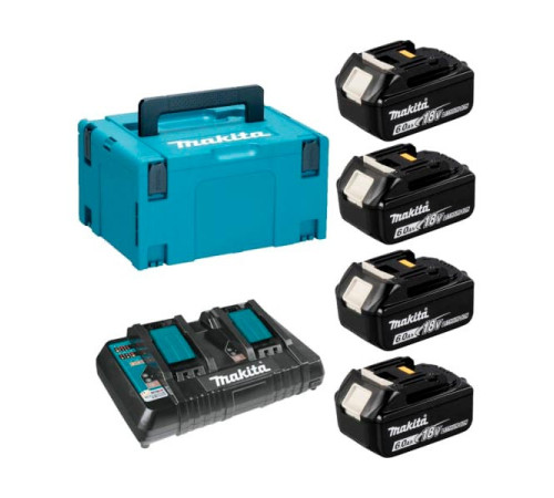 Набор PSK MKP3PG184 (4 аккумулятора BL1860B, зарядное устройство DC18RD, кейс MAKPAC тип 3) Makita 198094-8