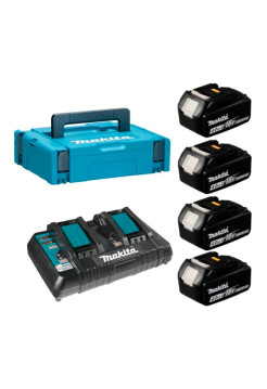 Набор PSK MKP2PM184 (4 аккумулятора BL1840B, зарядное устройство DC18RD, кейс MAKPAC тип 2) Makita 198489-5