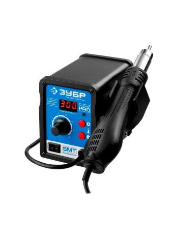 Термовоздушная цифровая паяльная станция ЗУБР 100-500C, шаг 1C, 120л/мин, 650Вт, 3 насадки 55350