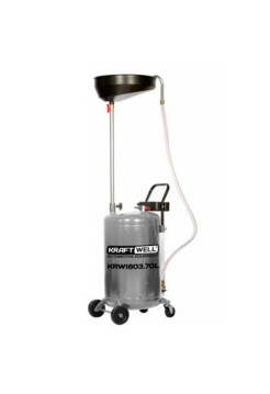 Установка для слива масла/антифриза KraftWell с круглой подъемной ванной, мобильная KRW1803.70L