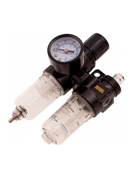 Блок подготовки воздуха регулятор-фильтр-лубрикатор FLR1500, 10 бар, 1500 л/мин, 1/4 Denzel 57469 Блок подготовки воздуха регулятор-фильтр-лубрикатор FLR1500, 10 бар, 1500 л/мин, 1/4 Denzel 57469