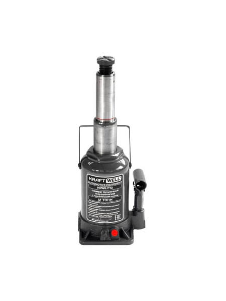 Бутылочный домкрат KraftWell г/п 12000 кг, с телескопическим штоком KRWBJT12