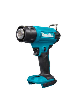 Аккумуляторный тепловой пистолет-фен Makita LXT 18В, 550 град, 2 скорости,6 режимов, насадки DHG181ZK
