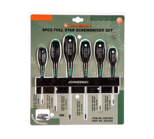Набор отверток Jonnesway D20T06S TORX T10-T30, 6 пр. 48715