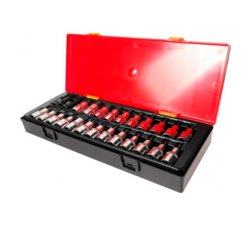 Набор бит-головок 1/2" HEX H4-H14, TORX T20-T60, SPLINE M5-M12 (25 предметов) JTC K4251