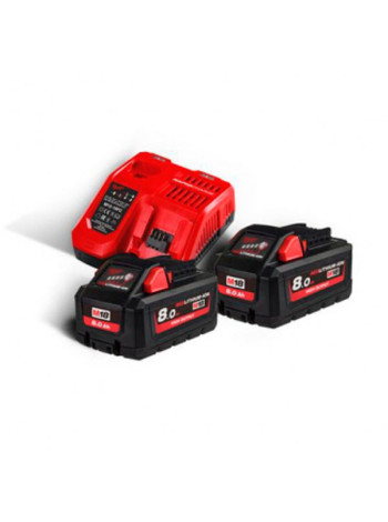 Энергокомплект M18 HNRG-802 (2 аккумулятора Li-ion, 18 В, 8 Ач+зарядное устройство M12-18 FC) Milwaukee 4933471073