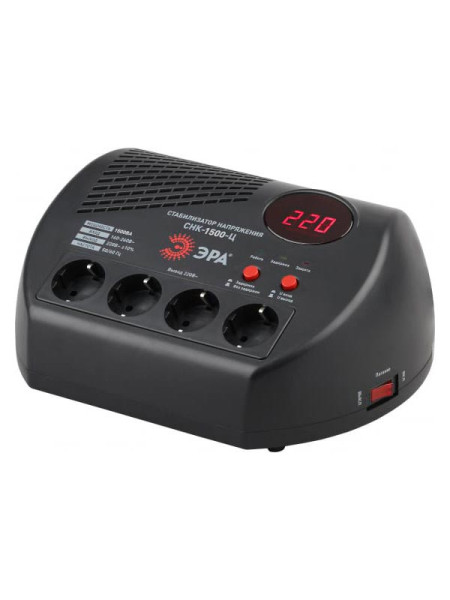 Компактный стабилизатор напряжения ЭРА СНК-1500-Ц ц.д., 160-260В/220В, 1500ВА Б0031073