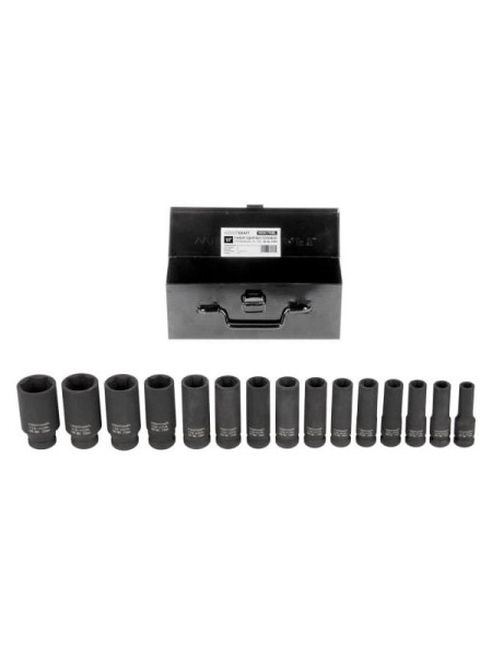 Набор головок ударных глубоких (10-32 мм; 1/2" 15 шт.) WIEDERKRAFT WDK-710BL