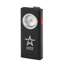 Светодиодный ручной аккумуляторный фонарь ЭРА АРМИЯ РОССИИ Офицерский RA-802 алюминий, магнит, крючок Б0036609