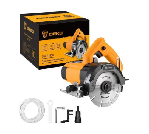 Пила дисковая алмазная DEKO DKCS1400, 115 мм, 1400 Вт, с подачей воды 063-4355