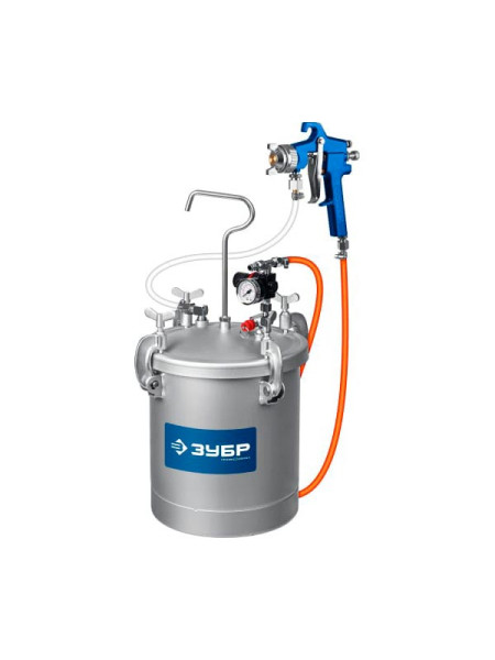 Красконагнетательный бак с краскопультом ЗУБР Профессионал knb-10 10 л 06464 Красконагнетательный бак с краскопультом ЗУБР Профессионал knb-10 10 л 06464