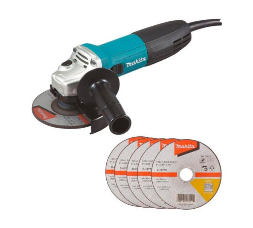 Угловая шлифовальная машина Makita GA5030RX9 125 мм, 720 Вт, 11000 об\мин, плавный пуск, антирестарт 1.4 кг, кор.