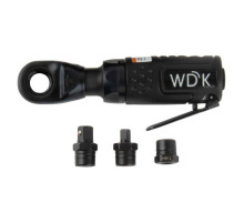 Пневматическая трещотка WIEDERKRAFT со сменными приводами 1/4", 3/8", привод для бит 1/4", 6.3 мм WDK-21340