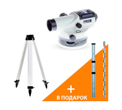 Оптический нивелир ADA BASIS + штатив Light S + подарок Staff3 А00117_К
