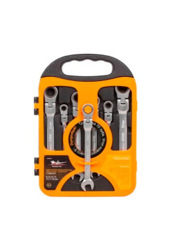 Набор комбинированных трещоточных шарнирных ключей 7 предметов пластиковый пенал AIRLINE AT-RFS-13