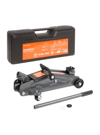 Подкатной домкрат AIRLINE 2 т, в кейсе, MIN - 135 мм, MAX - 330 мм AJ-2F-330K