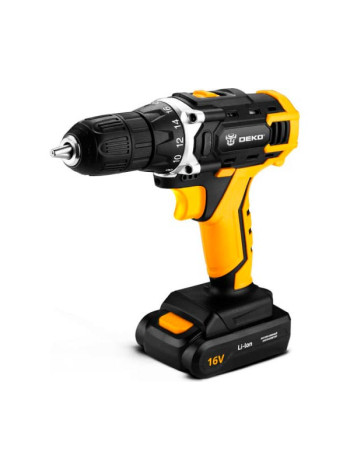 Аккумуляторная дрель-шуруповерт DEKO + набор 63 инструментов в кейсе DKCD16FU-Li 2х1.5 Ач, 16 В, 63 инструмента для дома 063-4099