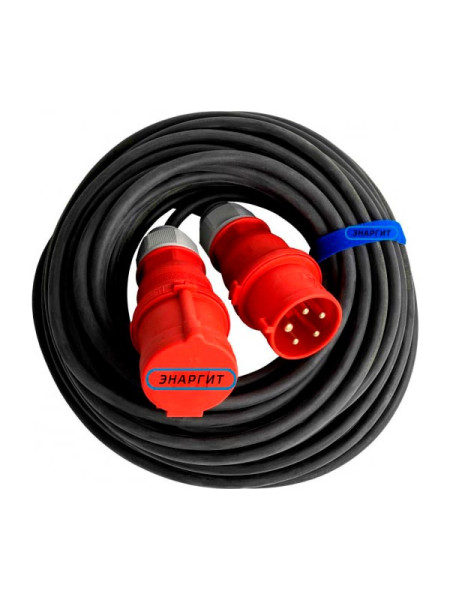 Удлинитель шнур ЭНАРГИТ 380 Вольт КГ 5х1,5 ГОСТ 1 розетка 15 метров IP44 КГ515-15-1-44