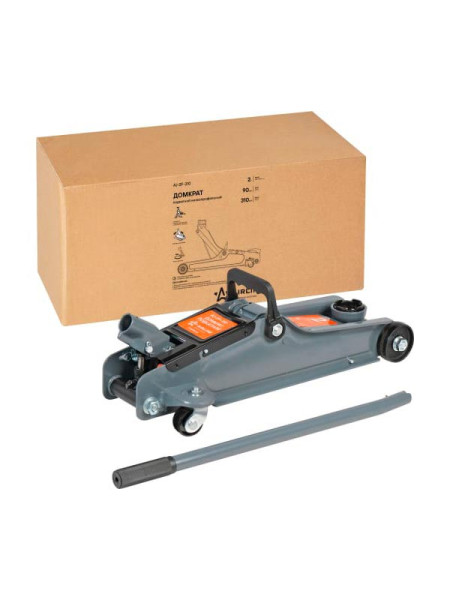 Подкатной домкрат AIRLINE 2т низкопрофильный, MIN - 90 мм, MAX - 340 мм AJ-2F-310