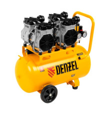 Безмаслянный малошумный компрессор Denzel DLS 2200/50, 2200 Вт, 2x1100, 50 л, 380 л/мин 58031