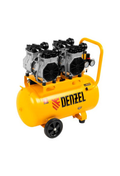 Безмаслянный малошумный компрессор Denzel DLS 2200/50, 2200 Вт, 2x1100, 50 л, 380 л/мин 58031