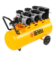 Безмаслянный малошумный компрессор Denzel DLS 2250/100, 2250 Вт, 3x750, 100 л, 410л/мин блок упр 58029