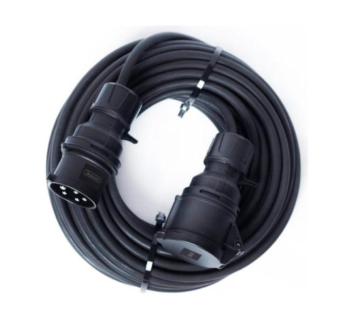Удлинитель шнур ЭНАРГИТ 380 Вольт (black), кг 5x2,5 (20 метров, 1 розетка - 32а/iec60309, ip 44) КГ525-20-1-44-BLACK
