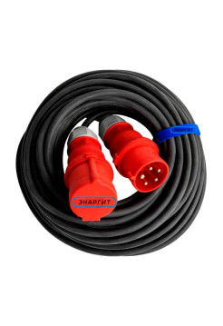 Промышленный шнур удлинитель ЭНАРГИТ 380 Вольт КГ 5x4,0 (40 метров, 1 розетка - 32а/iec60309, ip 44) КГ540-40-132-44
