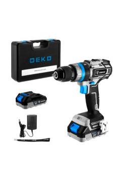 Аккумуляторная ударная дрель-шуруповерт DEKO (3638) DKCID20 бесщеточная, 20 В, 80 Нм, 2х3.0 Ач 063-4421