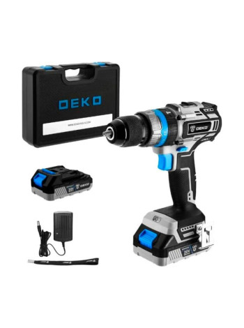 Аккумуляторная ударная дрель-шуруповерт DEKO (3638) DKCID20 бесщеточная, 20 В, 80 Нм, 2х3.0 Ач 063-4421