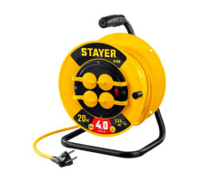 Силовой удлинитель на катушке Stayer ПВС 3x2.5 20м 4000Вт ip44 55064-20