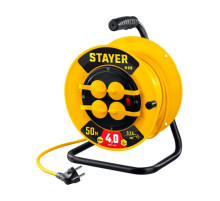 Силовой удлинитель на катушке Stayer ПВС 3x2.5 50м 4000Вт ip44 55064-50