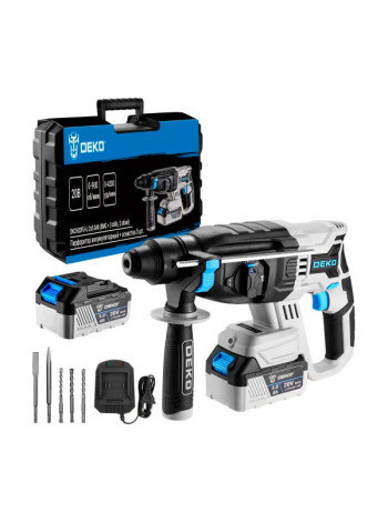Аккумуляторный перфоратор DEKO DKCH20FU-Li в кейсе + оснастка 5 шт., 20 В, 2x5.0Ач 063-4419
