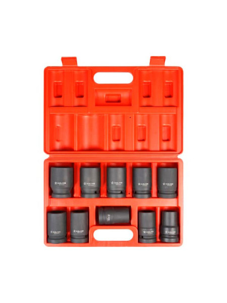 Набор головок ударных 1"DR, 78 мм, 10 предметов, 24-41 мм, пластиковый кейс AIRLINE ATAS081