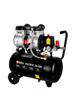 Безмасляный поршневой компрессор QUATTRO ELEMENTI PACIFIC 24-200 200 л/мин, 24л, 1,2 л.с, 8 бар 915-335