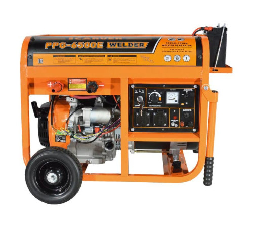 Бензиновый генератор Carver PPG- 6500e welder сварочный; lt-190f, 5,0/5,5квт, 230в, бак 25 л, обм.медь 01.020.00039