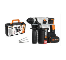 Аккумуляторный бесщеточный перфоратор WORX 20В, 4Ач x2, ЗУ 2А, кейс WX380