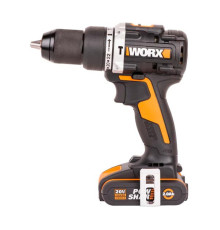Ударная аккумуляторная дрель-шуруповерт WORX 60 Нм, 20 В, бесщеточная, 2 Ач x 2, ЗУ 2 А, кейс WX352