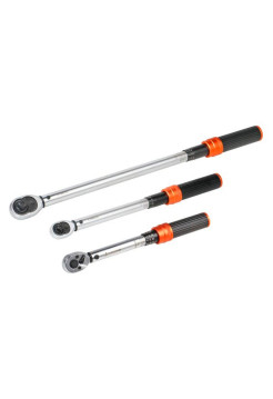 Ключ AIRLINE динамометрический в кейсе, набор 3 шт (1/4"5-25Нм,3/8"20-120Нм,1/2"60-330Нм) PRO ATBN050