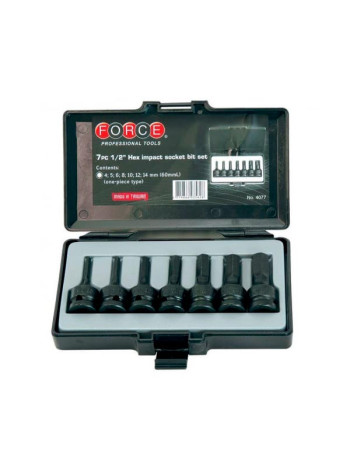Набор головок-бит HEX 1/2" 7 шт. FORCE 4077