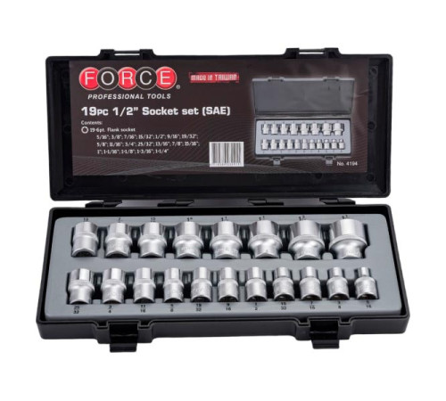 Набор 6 гранных дюймовых головок 1/2" FORCE 4194