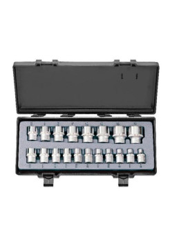 Набор 12 гранных дюймовых головок, 1/2", 19 шт. FORCE 4194-9