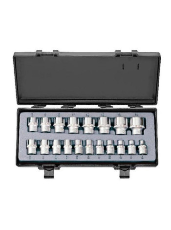 Набор 12 гранных дюймовых головок, 1/2", 19 шт. FORCE 4194-9