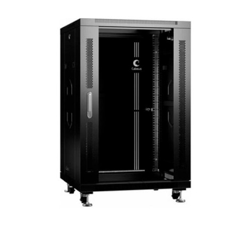 Монтажный телекоммуникационный шкаф Cabeus 19 напольный, для оборудования 18U SH-05C-18U60/100-BK