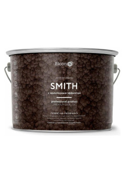 Быстросохнущая краска по металлу Elcon Smith с молотковым эффектом черная 10кг 00-00002848
